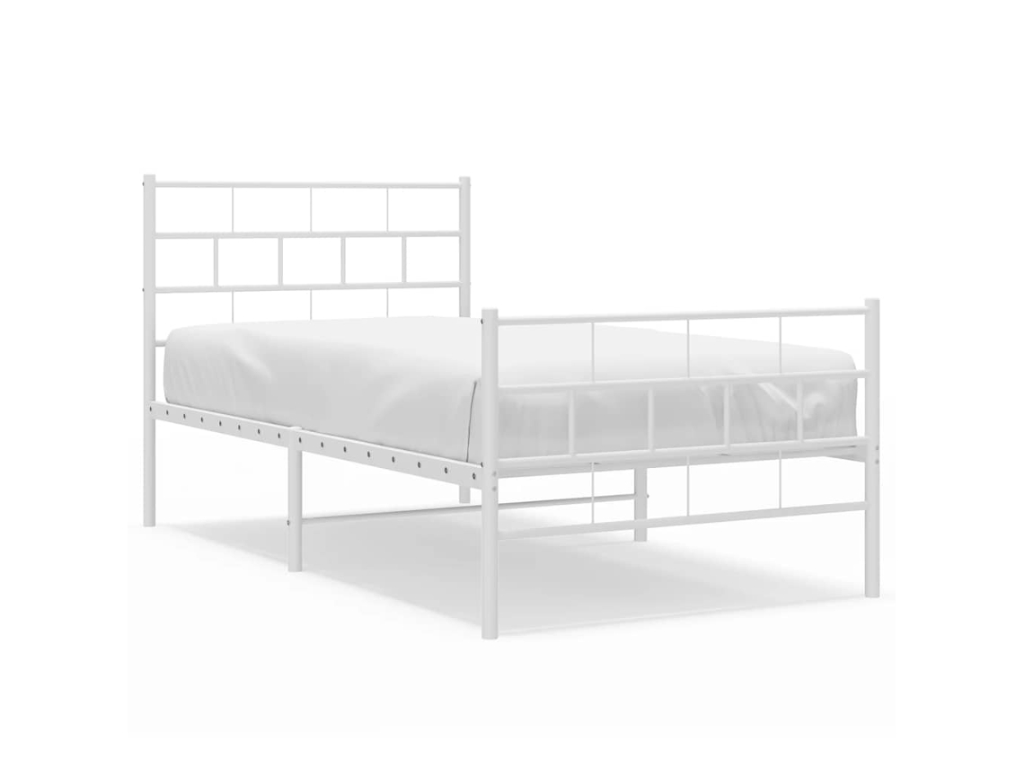 Maison Exclusive - Estructura Cama Sin Colchón Con Estribo Metal Blanco 100x200 Cm