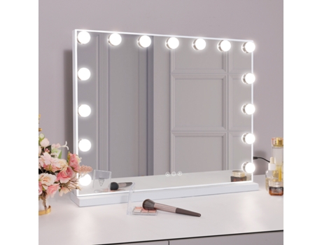 Espejo de Maquillaje de Hollywood con Luz FENCHILIN Mesa-Pared (58x46 cm)