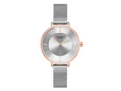 Reloj Analógico De Cuarzo Para Mujer Con Conexión Redonda, Resistente Al Agua, Estilo Moderno, Oro Rosa Y Blanco.