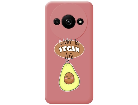 Funda Diseño Vegan Life para Xiaomi Redmi A3 TUMUNDOSMARTPHONE Silicona Líquida Rosa
