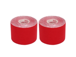 Omni-2 Pcs Cinta De Kinesiología Atlético 5 Cm X 5 M Para Músculos, Fitness Y Bádminton Vermelha