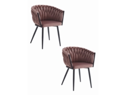 Silla Orion Terciopelo Rosa Oscuro / Patas Negras X 2 Leobert