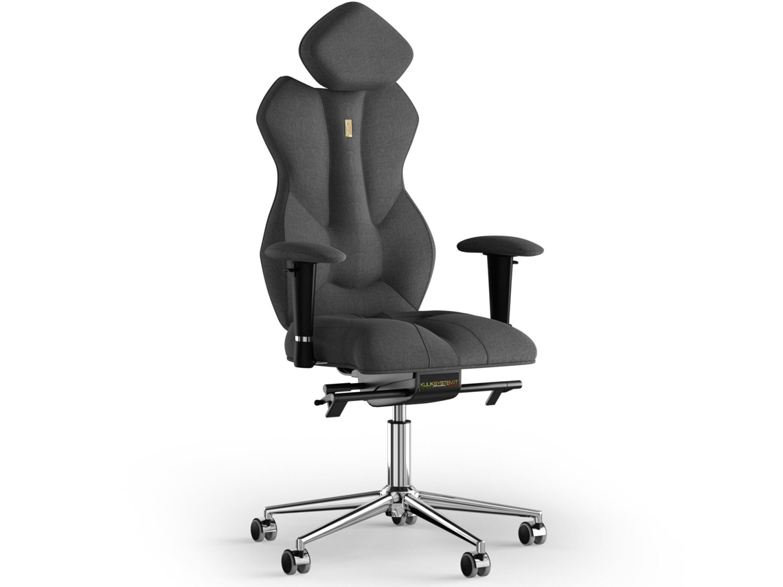 Silla de Escritorio Ergonomica KULIK Tejido Real (Azur - Gris -130x50x50cm)