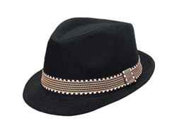 Sombrero Fedora De Jazz De Algodón Para Niño, Sombrero Para El Sol, Para Fotografía, Correas De Tiro, Negro, 54-56 Cm