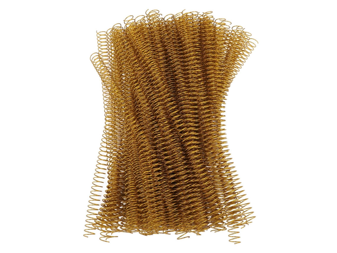 Rollos De Espiral De Hierro Para Encuadernación, 14,3 Mm (9/16 Pulg.), 48 Dientes, Capacidad Para 115 Hojas De Papel A4, Color Dorado, 100 Unidades.