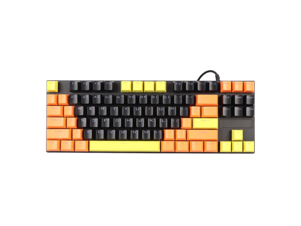 Teclado Mecânico Gamer Com 87 Teclas Atrilado Com Luz Retroiluminada Switch Azul Ergonomico Fio Usb