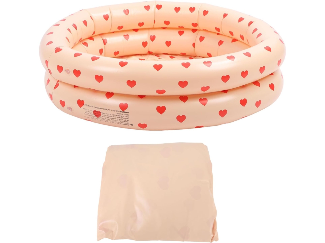Piscina Inflable Redonda En Forma De Corazón 87cm, Inflado Rápido Pvc Para Bolas, Caja Casa Mascotas
