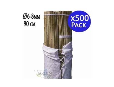 Tutor de Bambu Natural 90 Cm 6-8 Mm Pack 500 Varillas de Bambu Ecologicas para Sujetar Arboles Plantas Y Hortalizas SUINGA