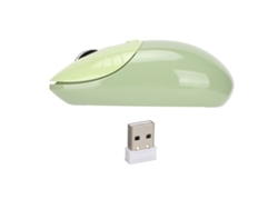 Mini ratón inalámbrico 2.4g con forma de pata de gato, color verde.