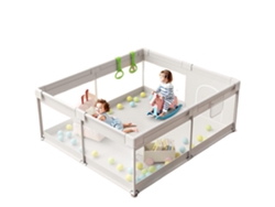 Parque infantil de 175 x 150 cm, tamaño XXL, con malla transpirable, base antideslizante y dos anillas de tiro. Zkaka