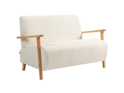 Sofá De 2 Plazas, Sherpa Color Crema, 118 Cm