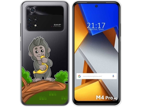 Carcasa para Xiaomi Poco M4 Pro 4G TUMUNDOSMARTPHONE Dibujos Transparente Mono Multicolor
