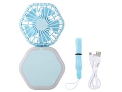 Espejo De Belleza Con Luz Led Usb Recargable Ventilador Pequeño Portátil Plegable