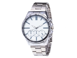 Reloj De Cuarzo Con Correa De Acero, Dial Redondo, Diseño Elegante Para Parejas (plateado)