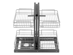 Organizador Extensible De Rincón Ciego 4 Cestos 40 Kg Cada Uno Acero Cromado Para Cocina Tekmaquinas