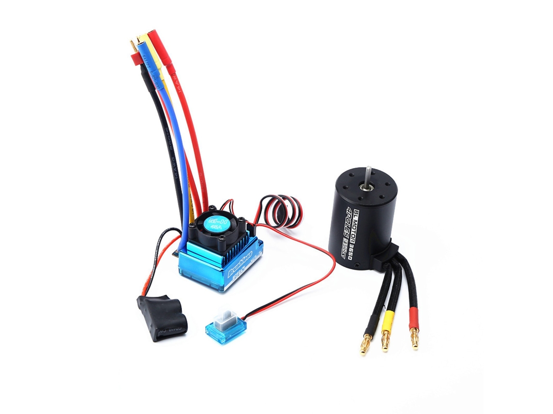 Motor Sin Escobillas 3650 2300kv Con Esc De 45a Para Coches Y Barcos Teledirigidos Hsp Hpi Wltoys A Escala 1:8/1:10.