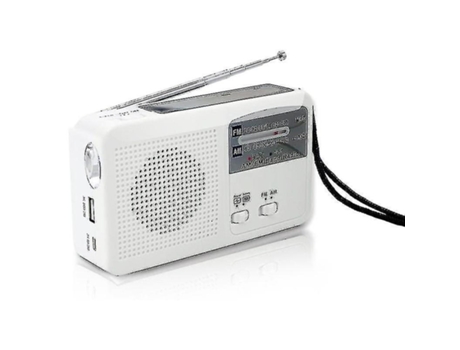 Radio Emergencia con solar y manivela Batería autoalimentada Usb Recarga Fm/Am Led Flash