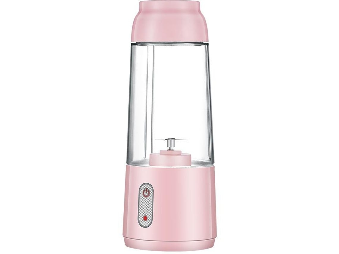 Exprimidor eléctrico portátil USB de 300 ml, mini batidora multifunción, vaso de acero inoxidable 304, color rosa Gusshious