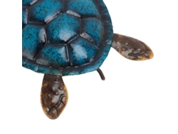 Decoração de Parede Tartaruga Marinha de Metal Rust Proof para Pátio e Casa Azul Grande