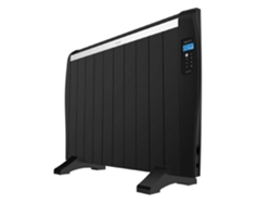Radiador emisor de calor Cecotec de 10 elementos con control remoto Readywarm 2100, color negro. 1500 W, pantalla LCD.