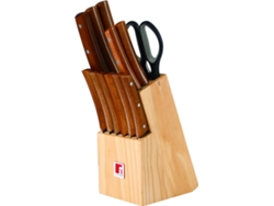 Juego 11 Cuchillos de Cocina + Tijeras BERGNER BG-8911-MM (Acero Inoxodable - 11,5x21,5x33cm)