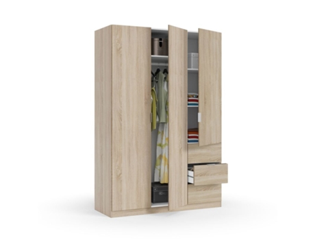 Armario HABITDESIGN (135 cm x 200 cm x 52 cm - Melamina - Multicolor)