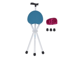 Bastón plegable con asiento ajustable, empuñadura antideslizante, mango ergonómico, ligero, para personas mayores.