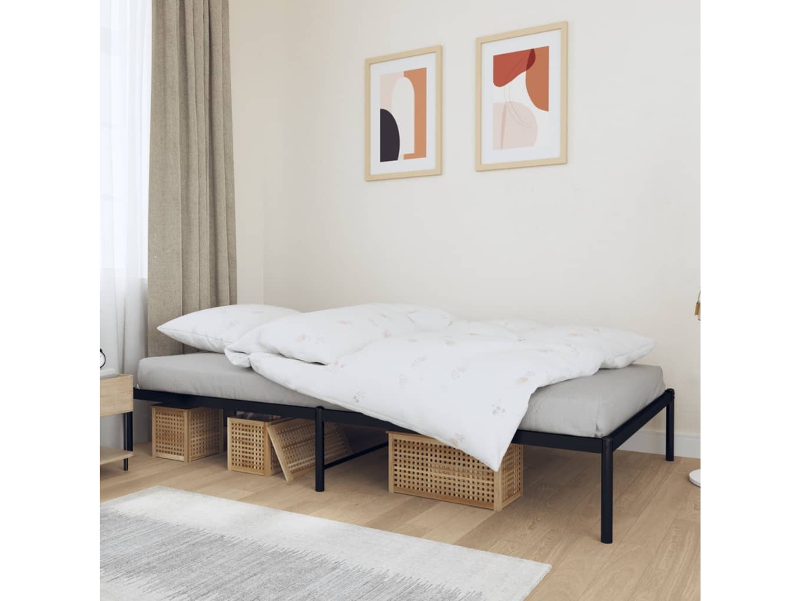 Marco de Cama Metal Negro (107x203cm)