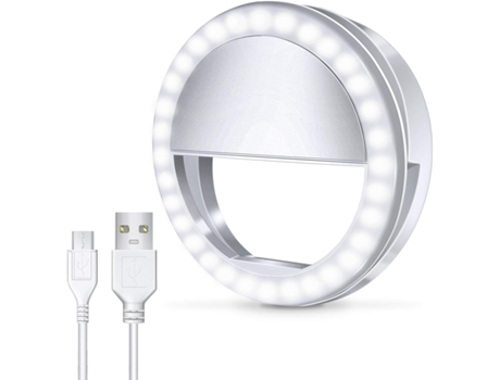 Selfie Ring Light, [Rechargeable] with 36 LED Lights, 3-Level Adjustable Brightness Clips On Phone Ring Light Compatible with iPhone X Xr Xs 7 8 Plus