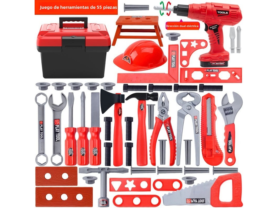 Juego de herramientas de reparación de simulación de juguetes DIY Mdug (55 piezas)