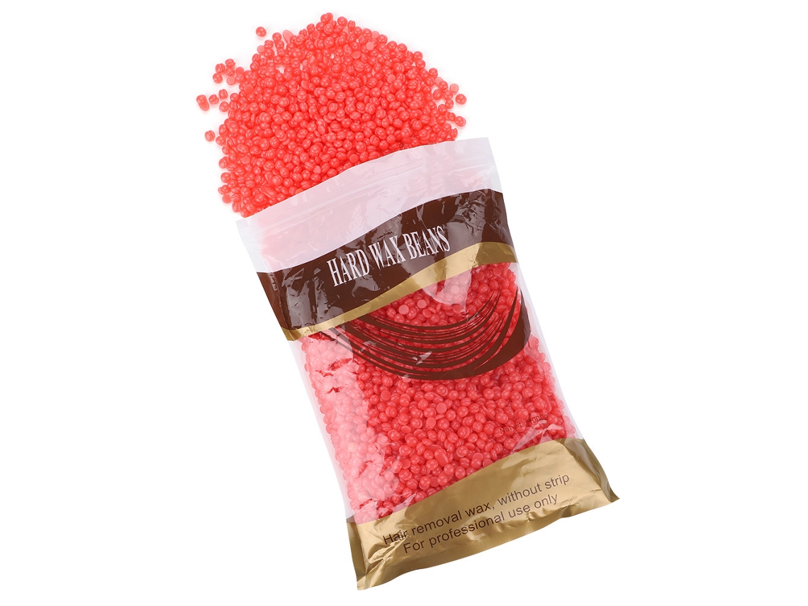 1000g/bolsa Cera Dura Depilatoria Sin Tiras Para Brazos Y Piernas Frijoles De Cera De Rosa Cuidado Estético