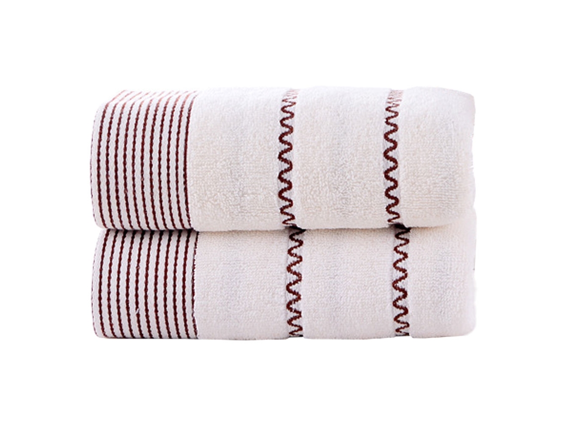 Juego De Toallas Kofihety Manos Baño Algodón Blanco (33x73cm)