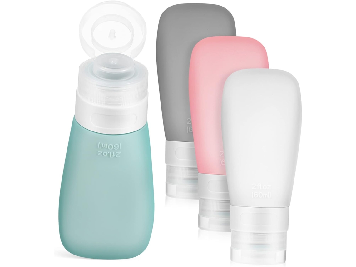Conjunto De 4 Frascos De Silicone Flexíveis De 60ml