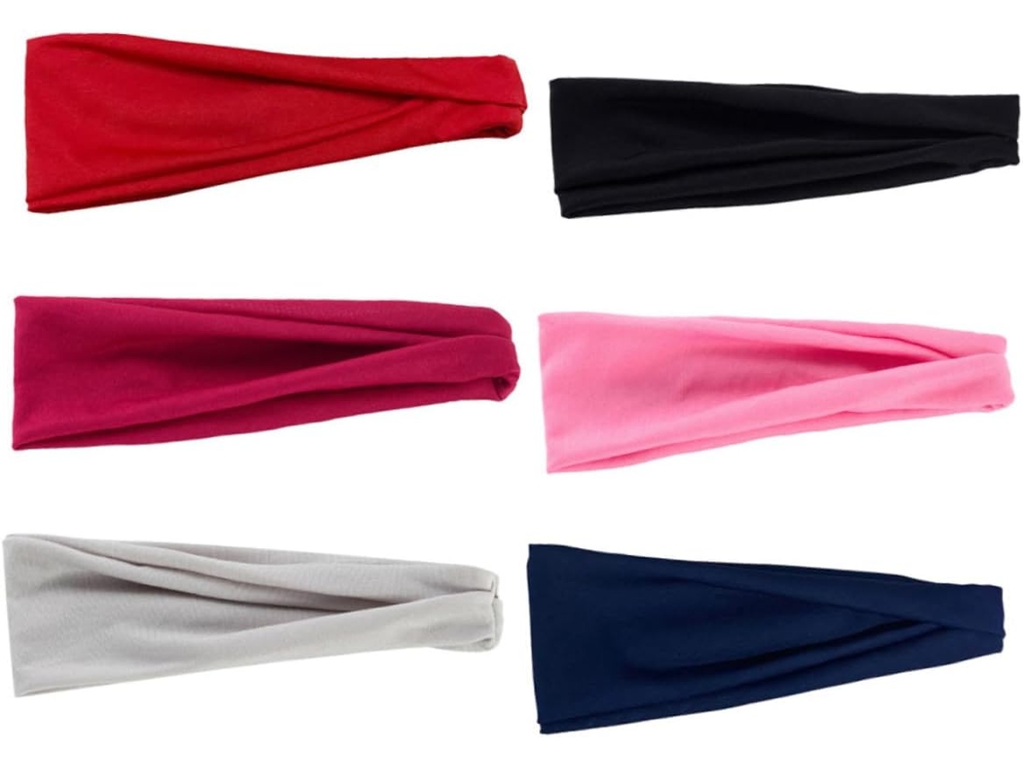 Juego de 6 bandas elásticas deportivas para el cabello, antideslizantes, ideales para yoga, absorben el sudor. Slowmoose