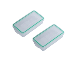 2pcs Estojo De Bateria 18650 Plástico Resistente À Água E Ao Desgaste Caixa De Armazenamento Com Apoio Anti-deslizante