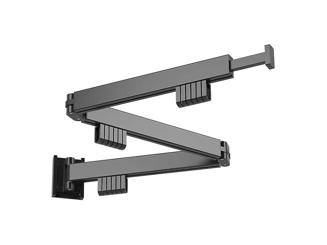Tendedero plegable de aluminio para interiores, de 3 niveles y montaje en pared, para baño, salón y balcón, color negro