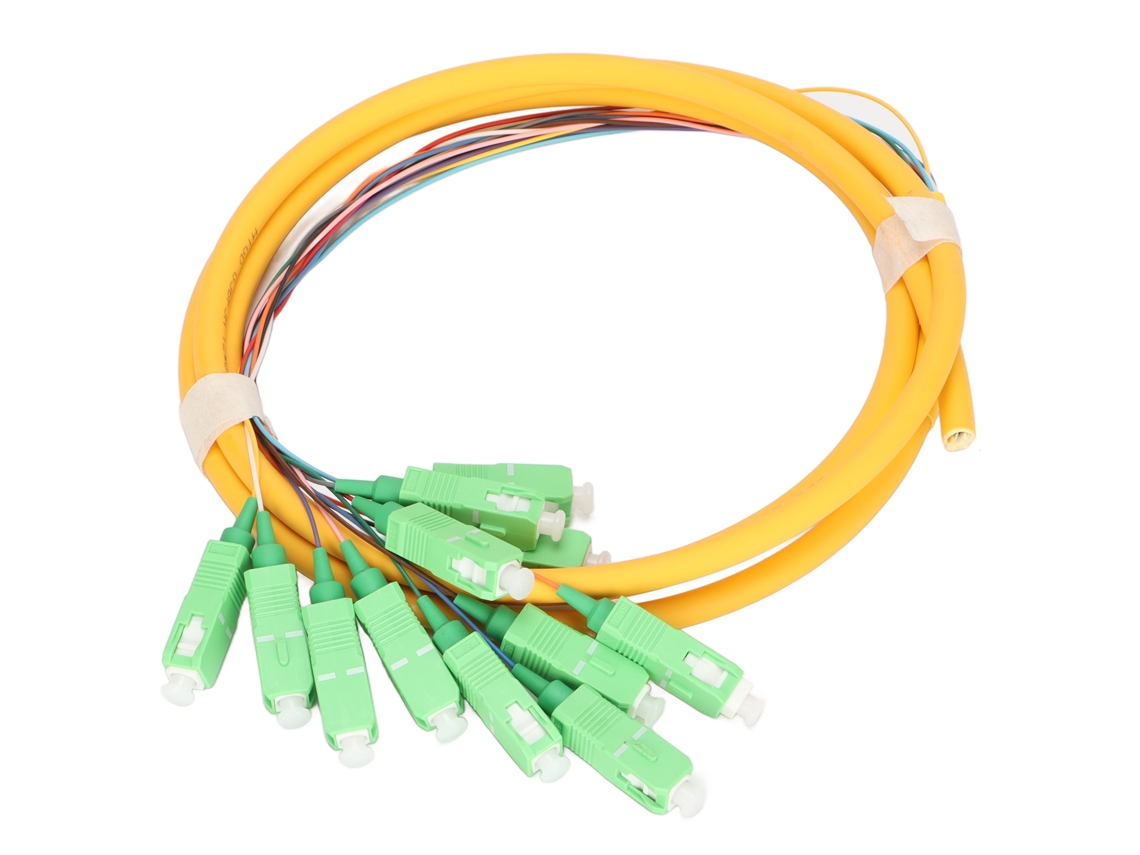 Punta De Fibra Óptica Estable Sc-apc De 12 Hilos Y 1,5 M, Monomodo, Con Amplia Compatibilidad Para La Gestión De Cables.