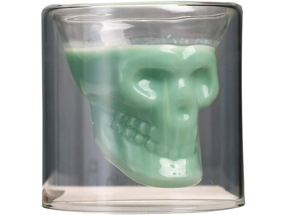 Vasos De Vidrio De Doble Capa, Con Diseño De Calavera, Transparentes, 150 Ml*
