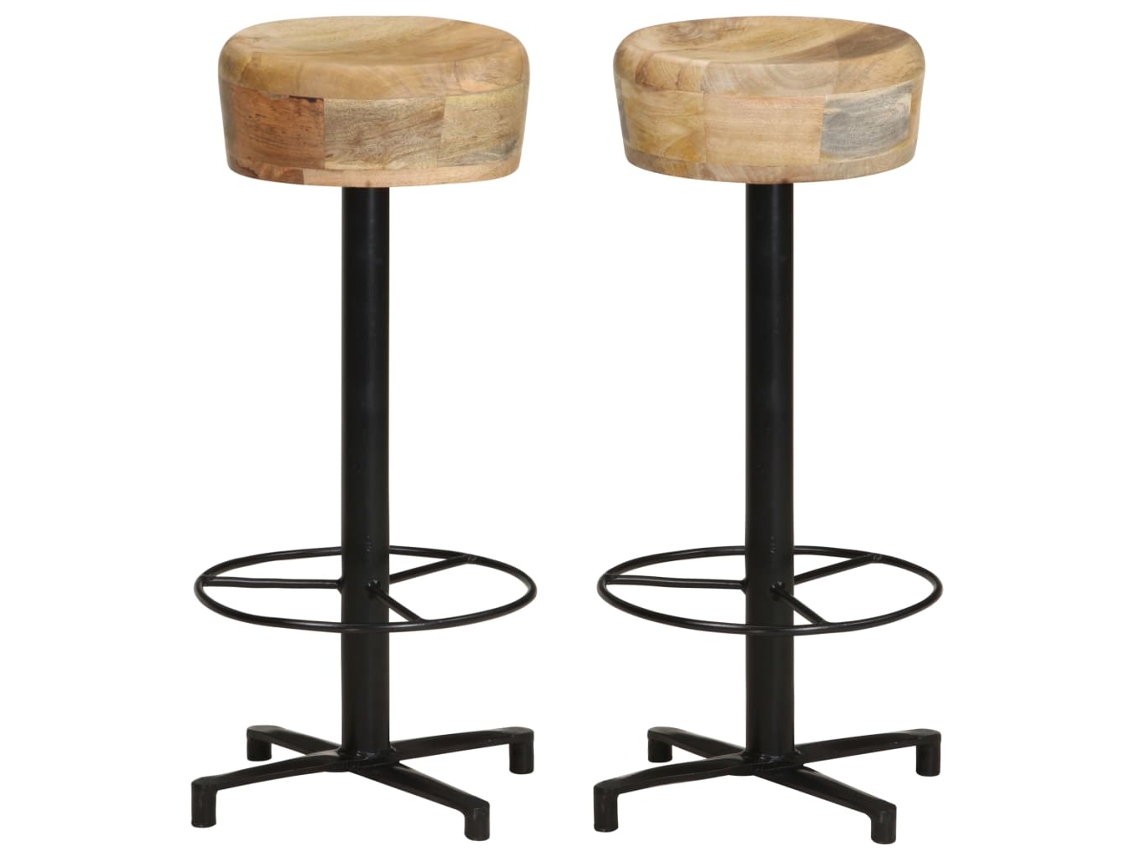 Conjunto 2 Banco de bar VIDAXL Marrom Madeira