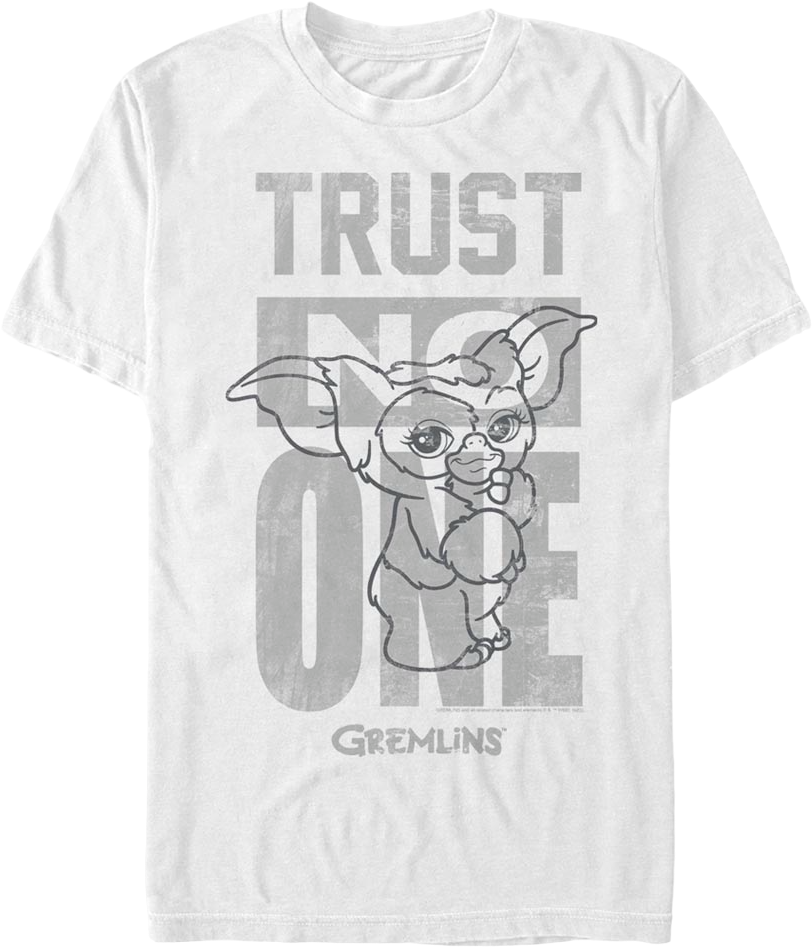 Camiseta Unisexo DEEPSTONE Trust No One Gremlins Blanco (XXXL)