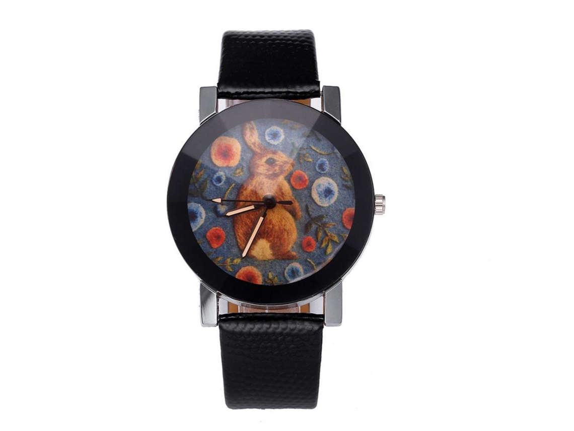 Reloj De Pulsera Moderno De Cuarzo Con Diseño De Papá Noel Y Correa De Piel Sintética Para Mujer (blanco)