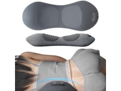 Masajeador de espalda articulado de 3 segmentos con tracción, vibración y calor, alivio del dolor de cuello, hombros y espalda, compacto, recargable...