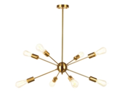 Lámpara de techo LED nórdica, lámpara de araña dorada de 66 x 40 cm slowmoose