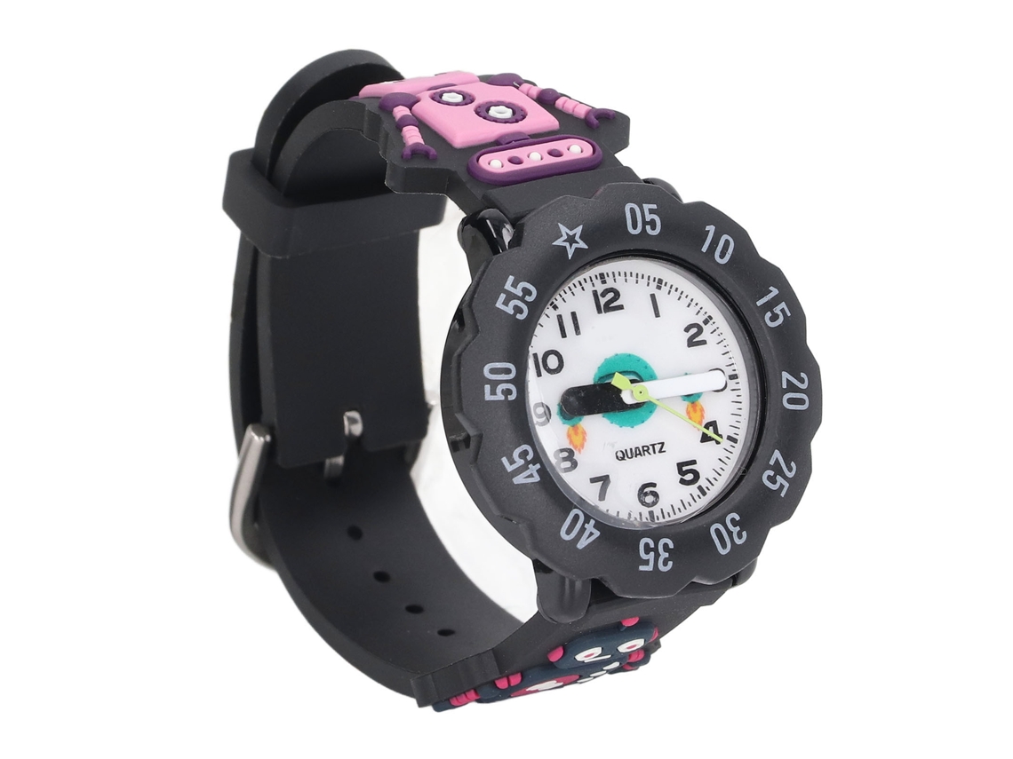 Dan26-reloj Para Niños Reloj De Dibujos Animados 3d Forma De Nave Espacial Robot Resistente Al Agua Deporte Regalo Para Niños Niñas Bebés