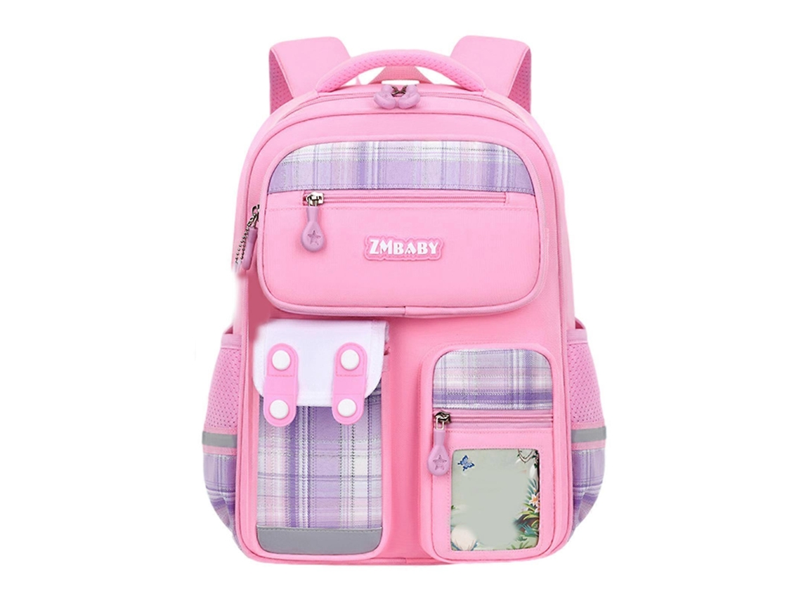 Mochila escolar para niña con estampado de dibujos animados - Modelo 2023 - Versátil, con doble asa y ligera - Rosa - Talla S