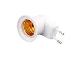Adaptador de tomada europeia para E27 (BJ-2pcs), suportes para lâmpadas LED com interruptor liga/desliga, portátil.