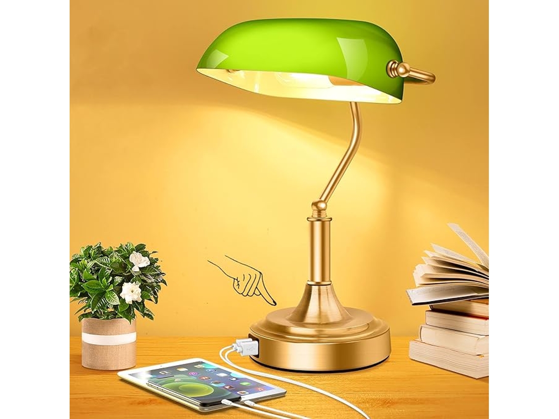 Lámpara de mesa de cristal verde, diseño decorativo ZYBLSSBB