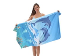 Toalla de playa de microfibra a rayas Yuysan, de alta absorción y secado rápido, 160 x 80 cm, modelo B42, color azul.