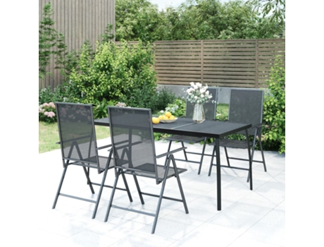 Conjunto 5 de comedor de jardín VIDAXL acero gris antracita