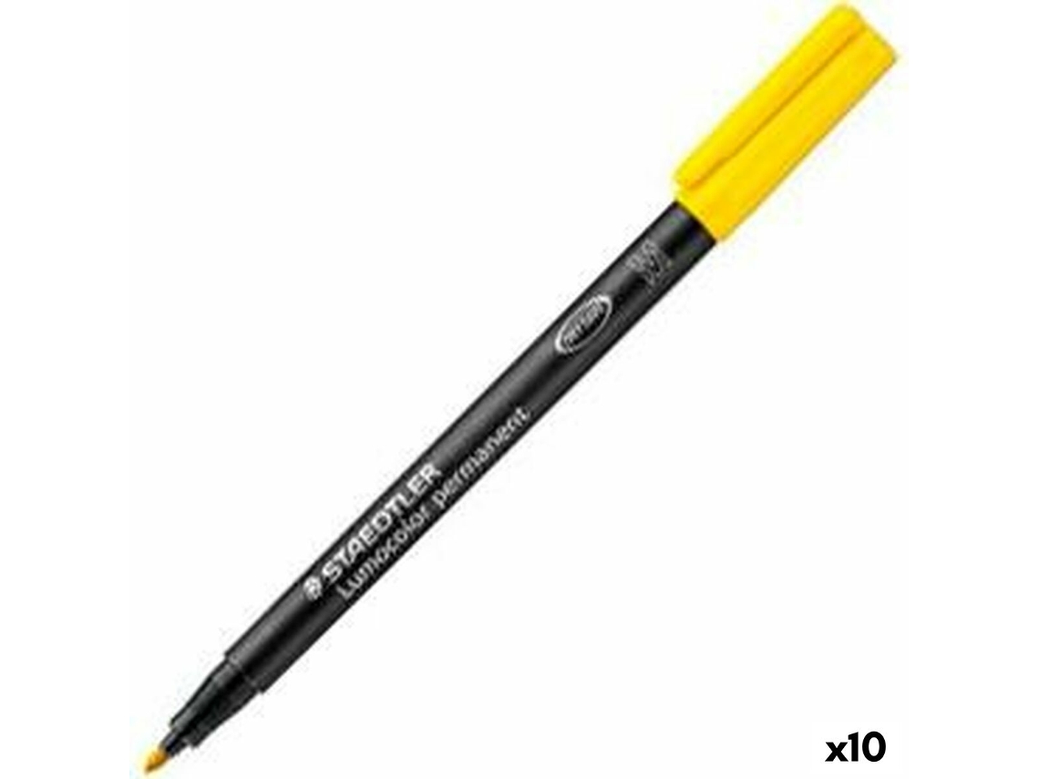Rotulador Permanente STAEDTLER Lumocolor 317 M Amarelo 1 Mm 10 Unidades